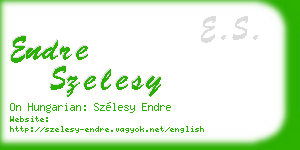 endre szelesy business card